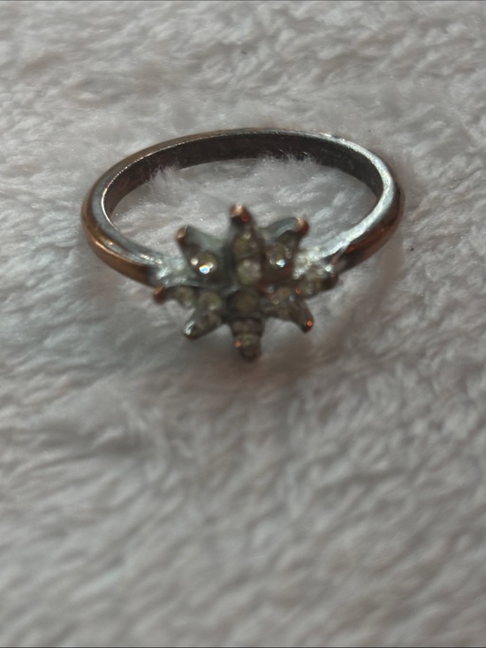Jewelry - Silver-Tone Floral Cluster Ring with Clear Stones - Women Jewelry